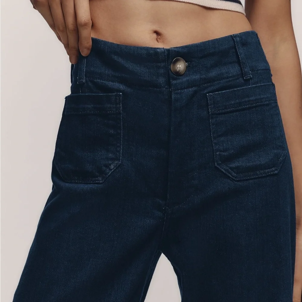 The Colette Cropped High-Rise, Wide-Leg Jean by Maeve - Picture 3 of 7